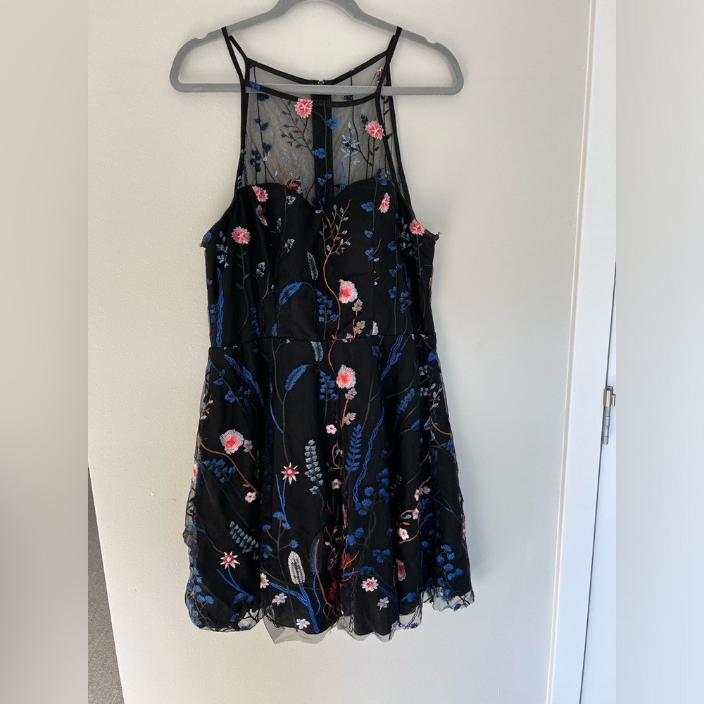 My Michelle Black Floral Formal Dress